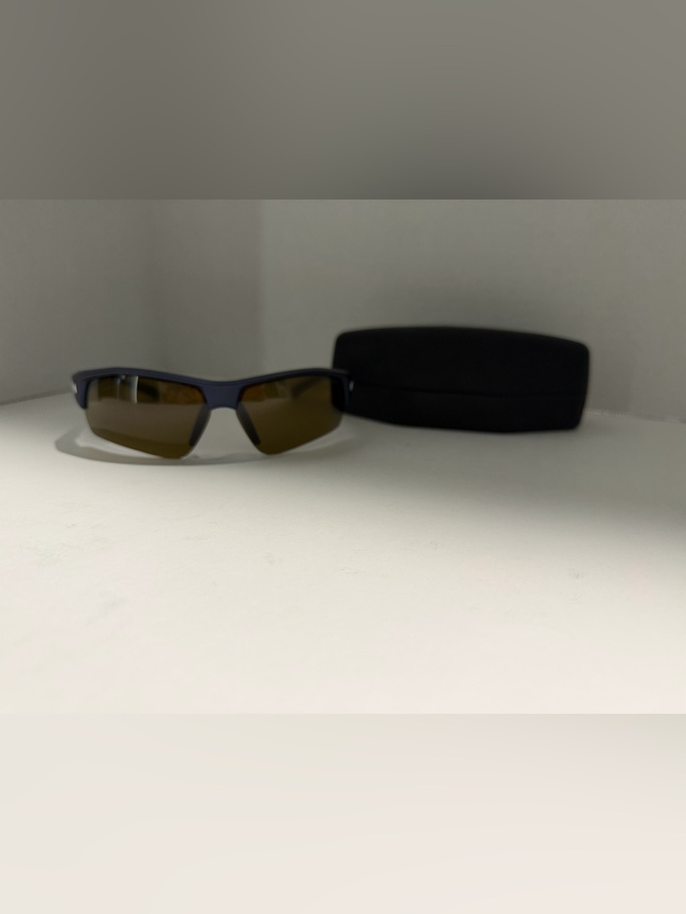 Nike Men's Sport Sunglasses in Dark Blue Frame with Brown Lenses